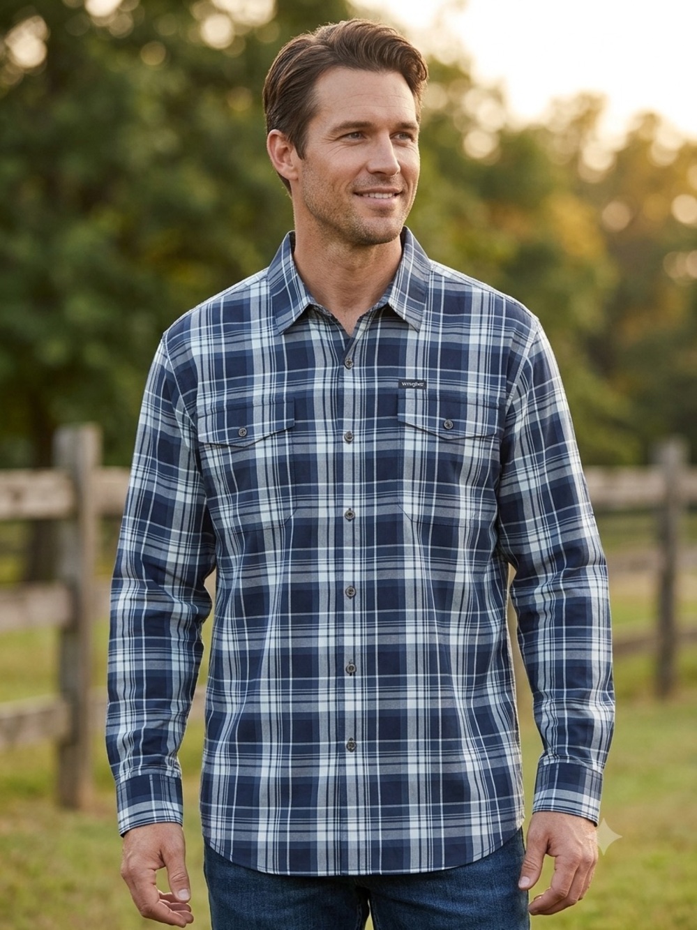 NWT Wrangler Men’s Performance Utility Long Sleeve Plaid Shirt - 2XL